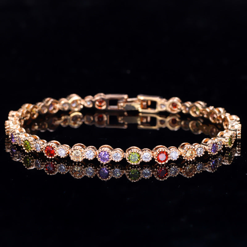 European and American noble colored zircon bracelet