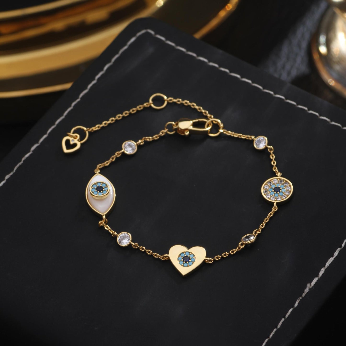 White Shell Evil Eye Bracelet