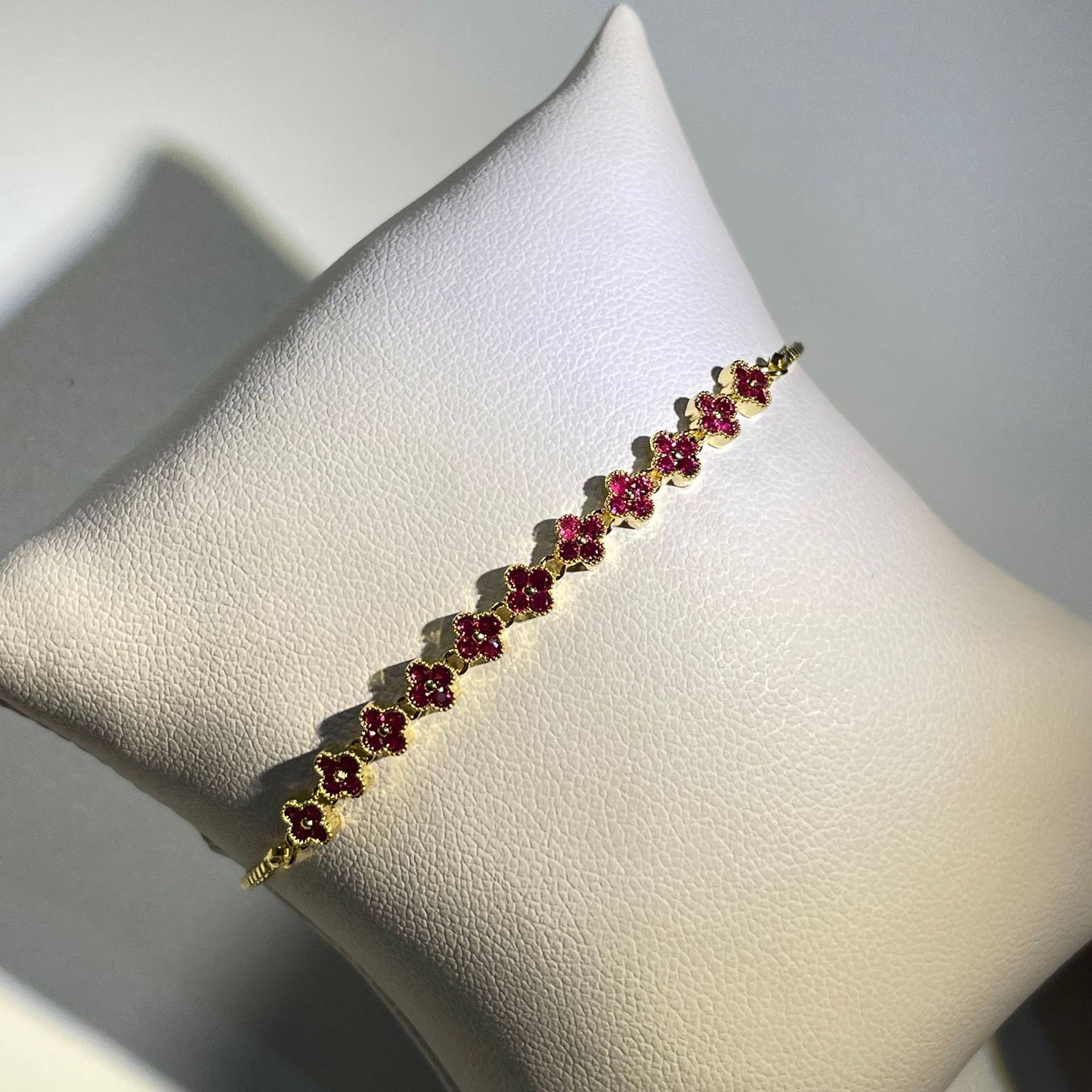 Colorful zircon four-leaf clover bracelet does not fade summer fresh crystal bracelet