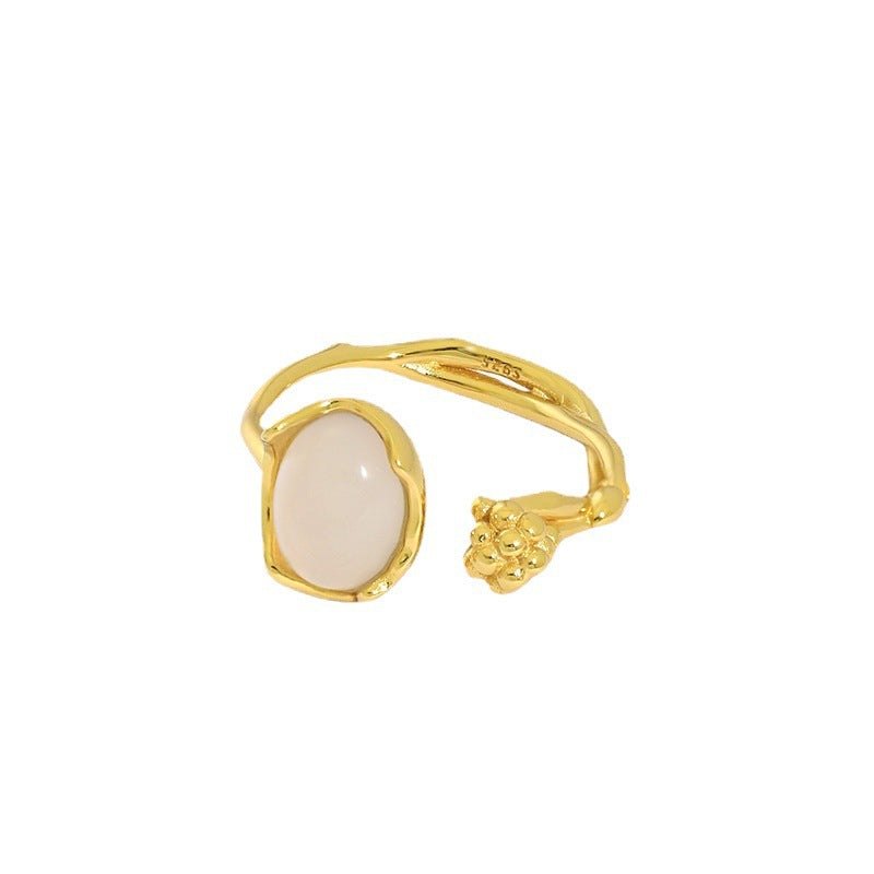 Nature - Inspired Gem Open Ring