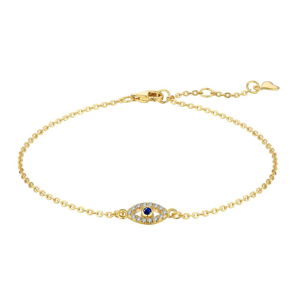 925 Sterling Silver Evil Eye Adjustable Bracelet