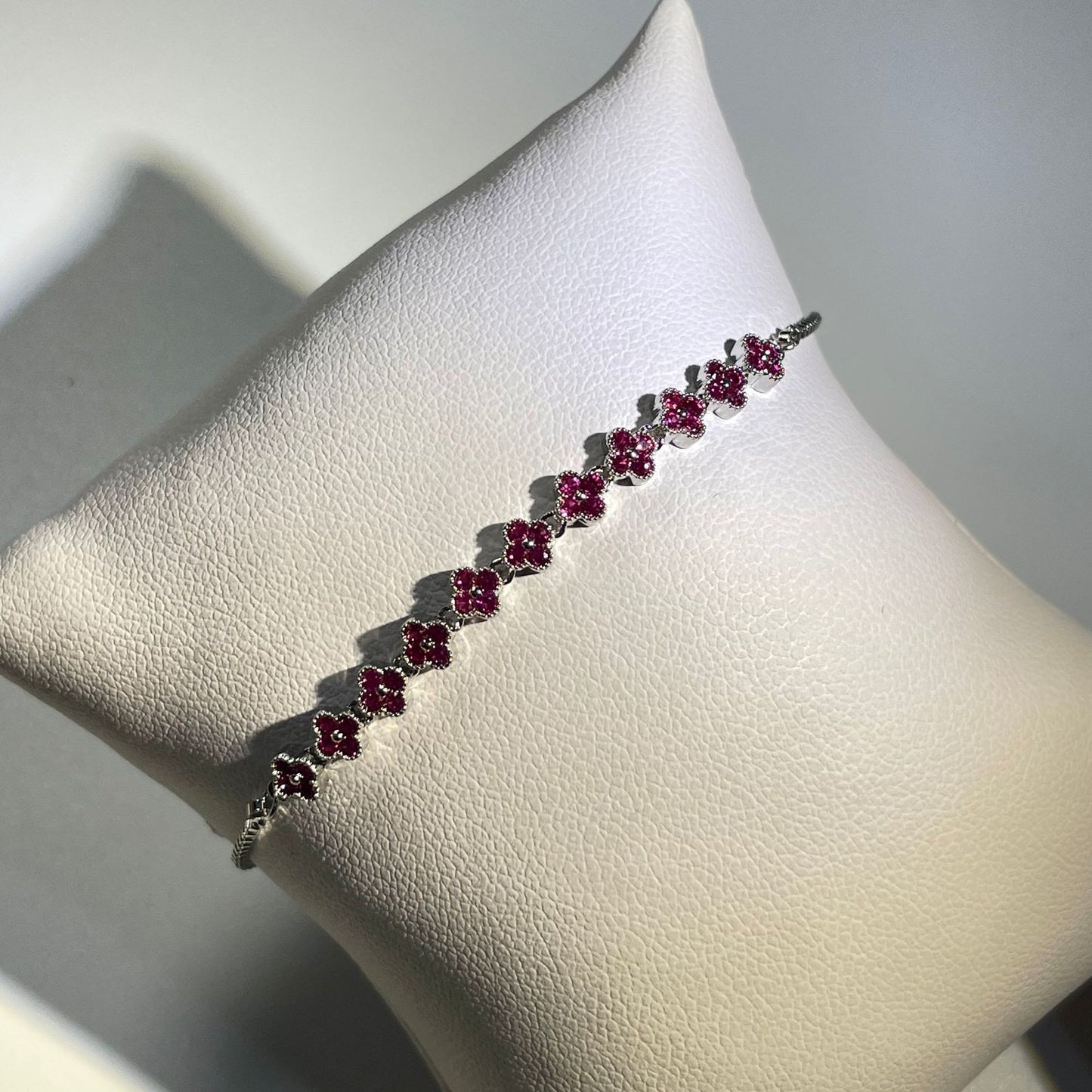 Colorful zircon four-leaf clover bracelet does not fade summer fresh crystal bracelet