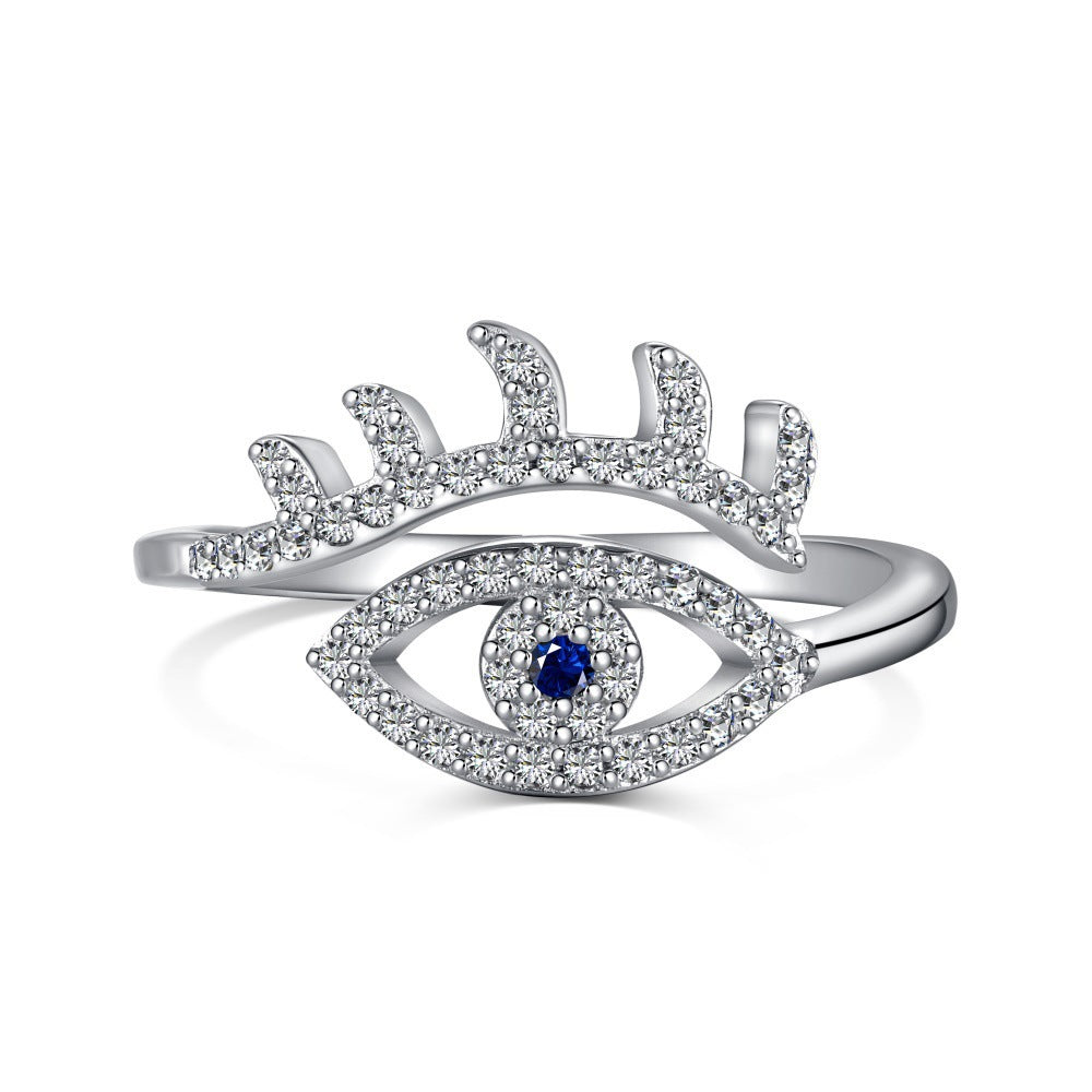 925 Sterling Silver Spiked Evil Eye Ring