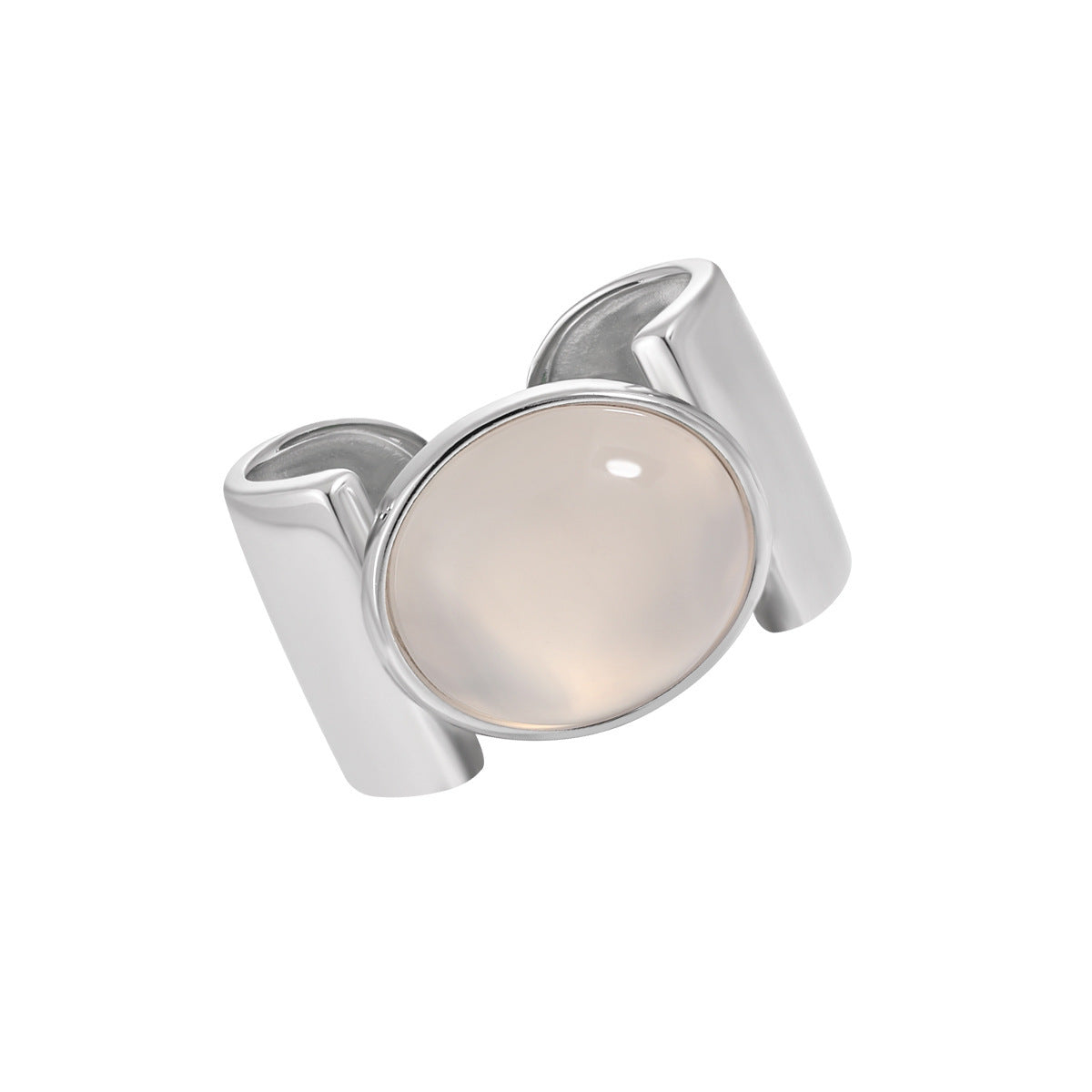 Minimalist Oval Gem Open Ring