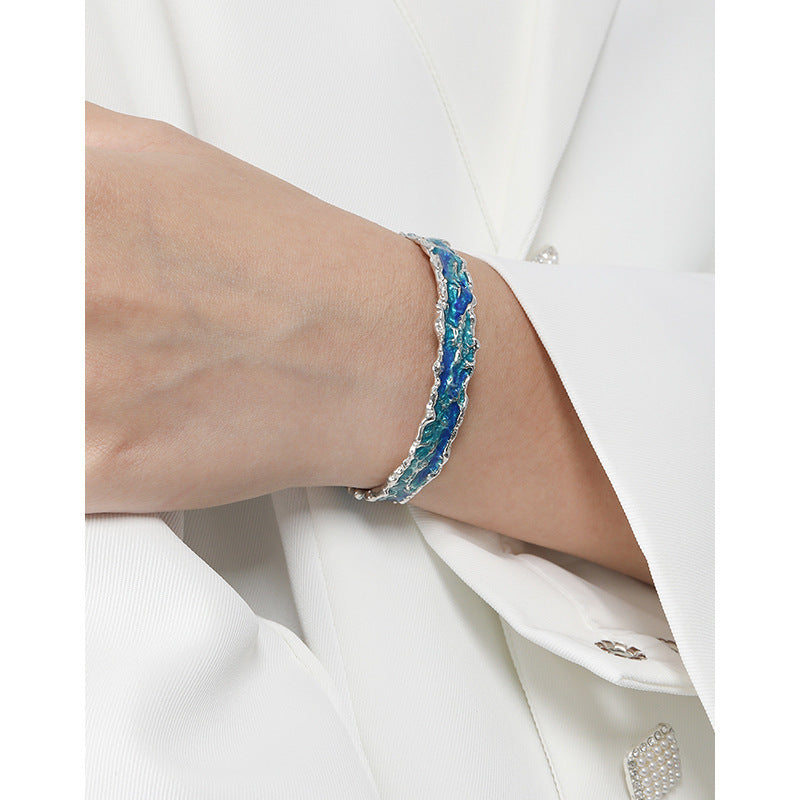 Gradient Enamel Wave Bracelet