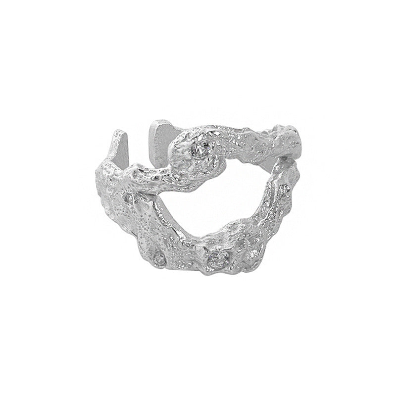 extured Open Ring with Sparkle Accents