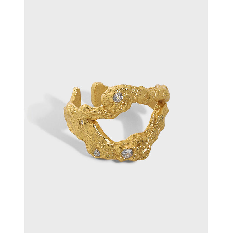 extured Open Ring with Sparkle Accents