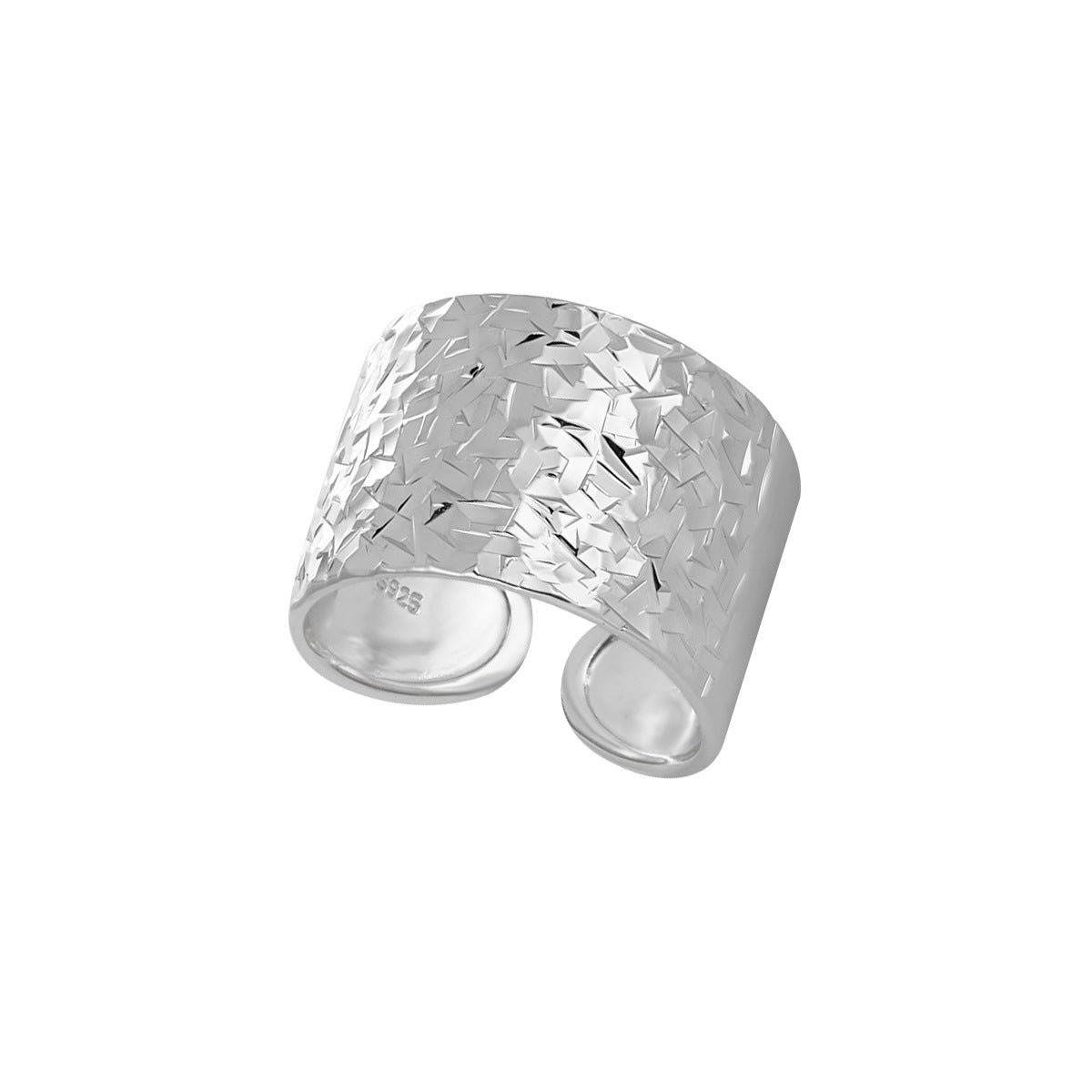 Textured Silver Open - Ended Rings