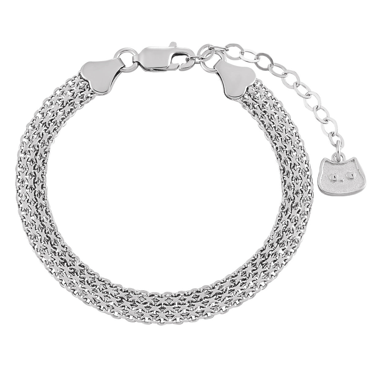 Multi - Row Silver Chain Bracelet