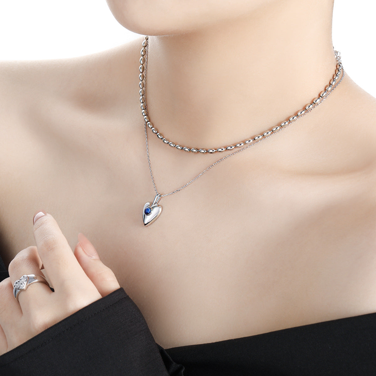 Heart - Shaped Gemstone Pendant Necklace