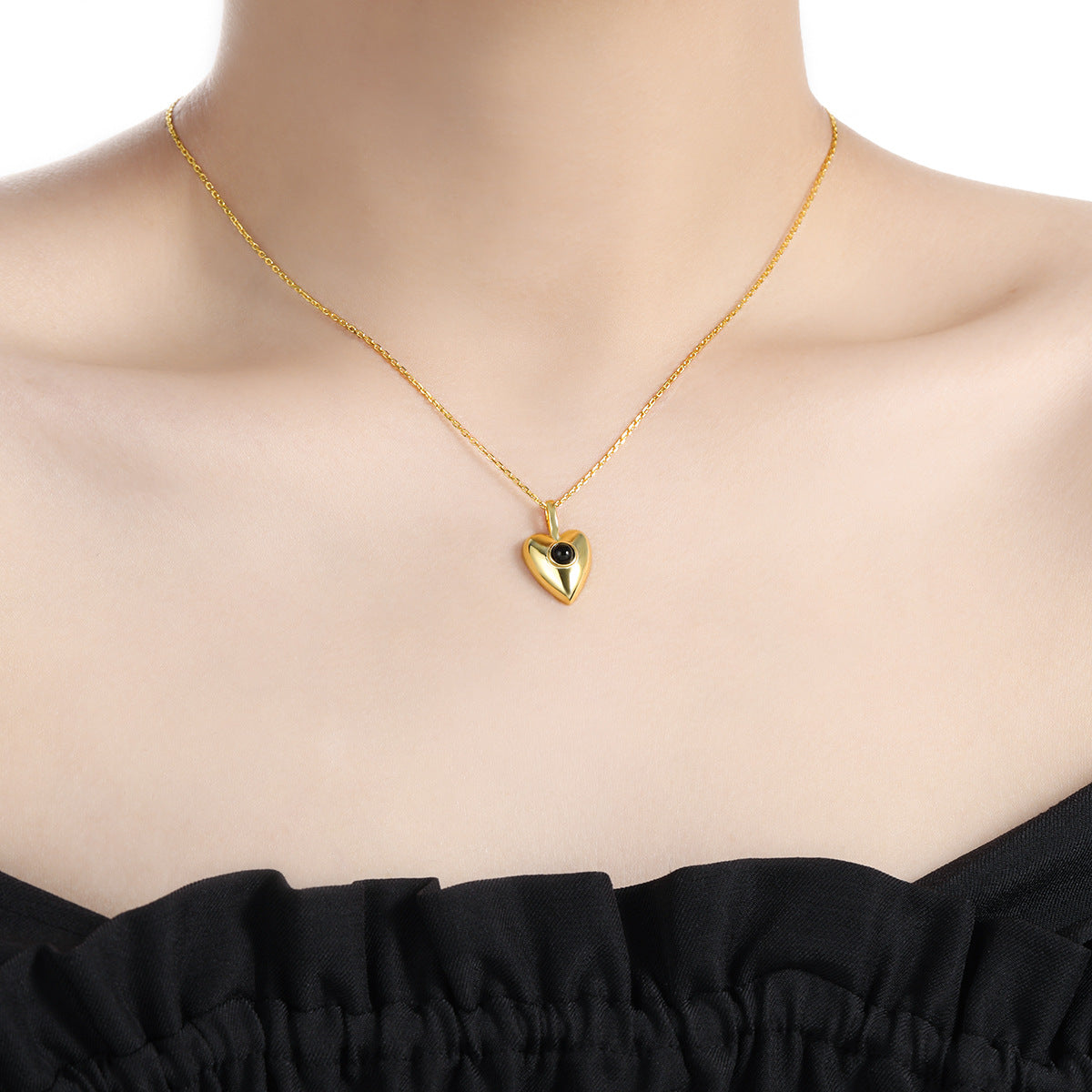 Heart - Shaped Gemstone Pendant Necklace