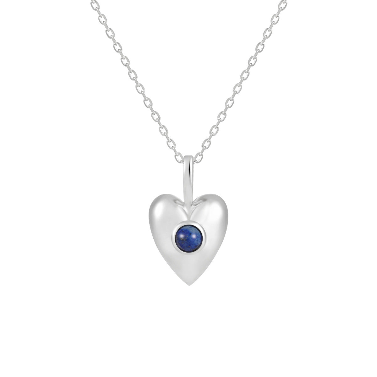 Heart - Shaped Gemstone Pendant Necklace