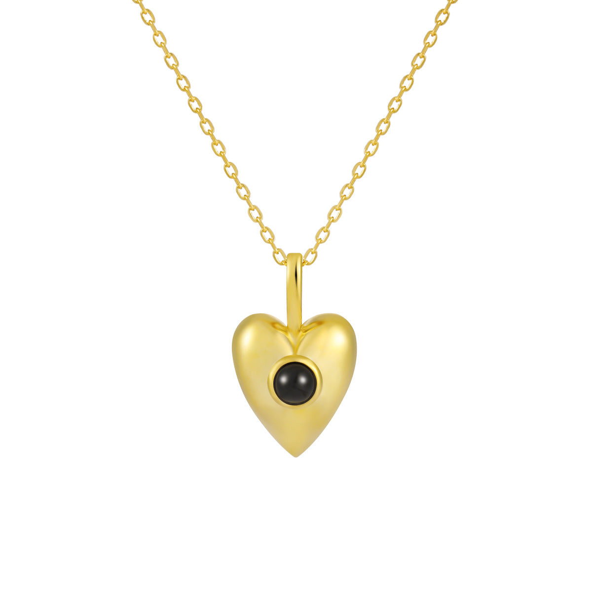 Heart - Shaped Gemstone Pendant Necklace