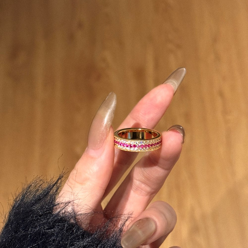 925 Sterling Silver Pink Gemstone Ring