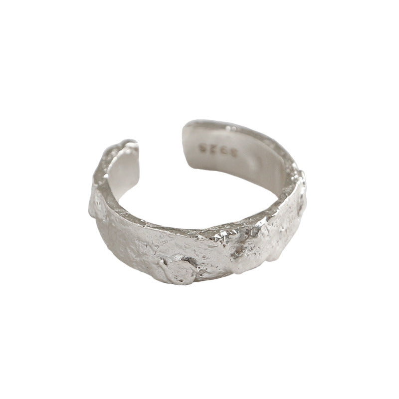Couple's Textured Silver Open Rings