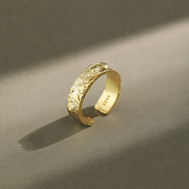 Couple's Textured Silver Open Rings