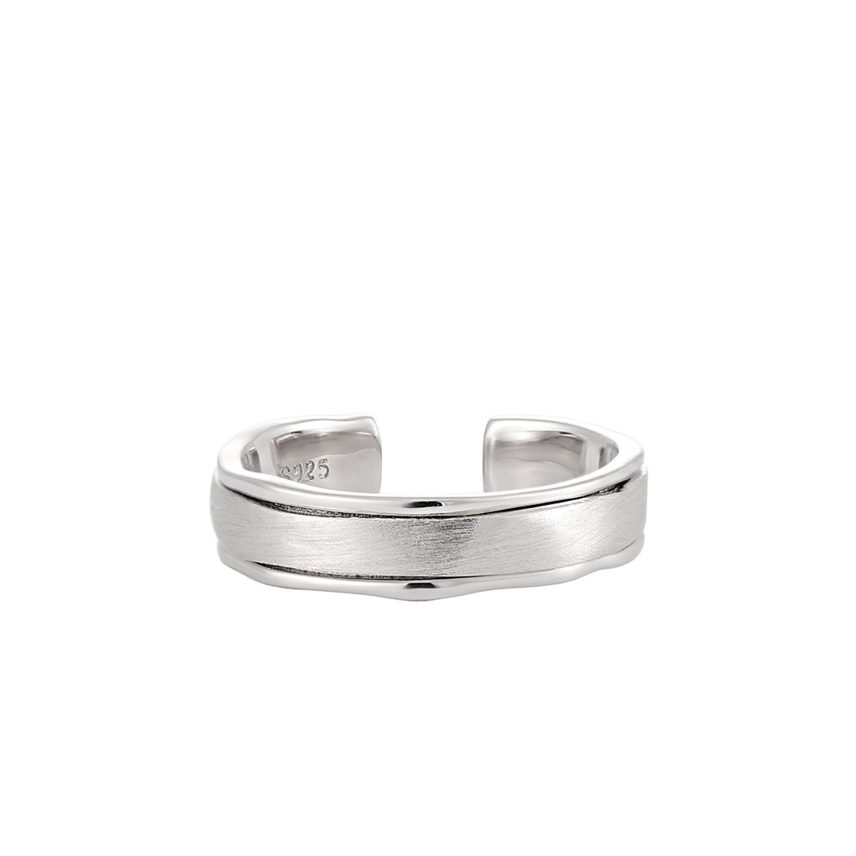 Couple's Textured Silver Open Rings