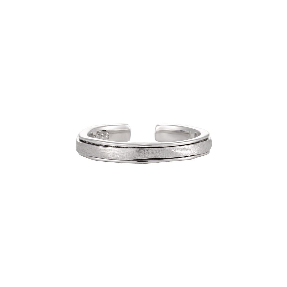 Couple's Textured Silver Open Rings