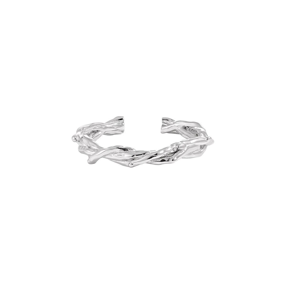 Couple's Twisted Vine Silver Rings with Diamonds