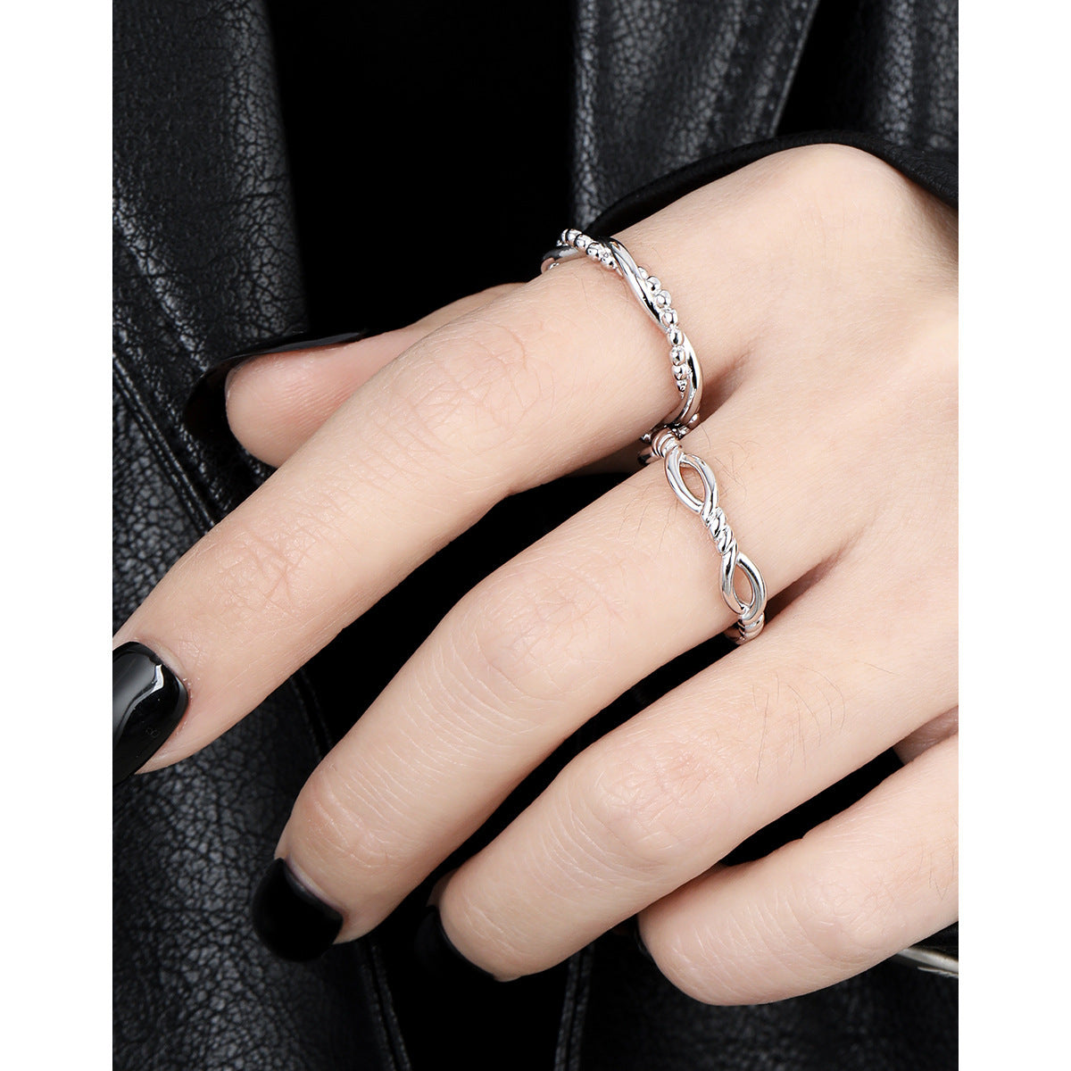 Couple's Twisted Silver Open Rings