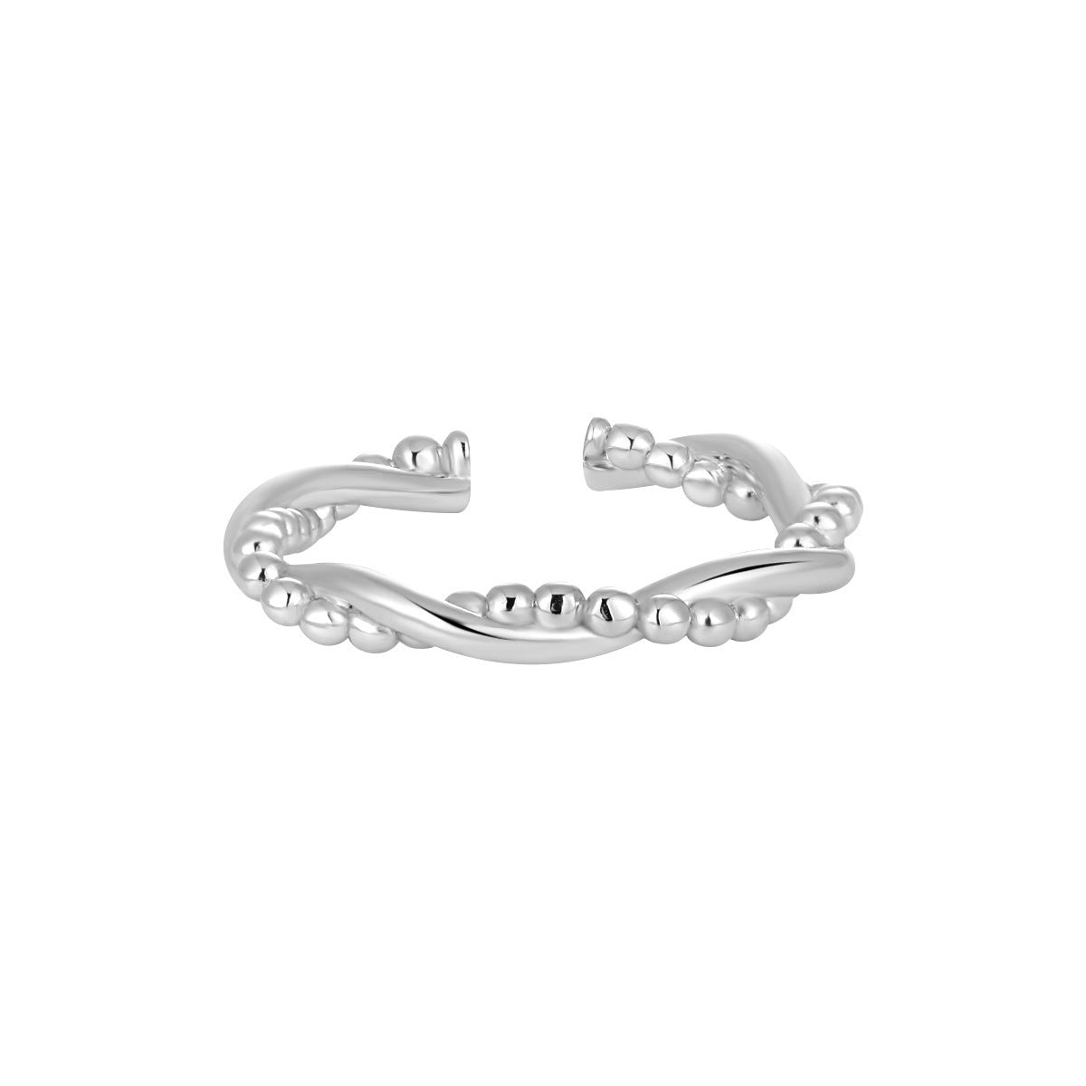 Couple's Twisted Silver Open Rings