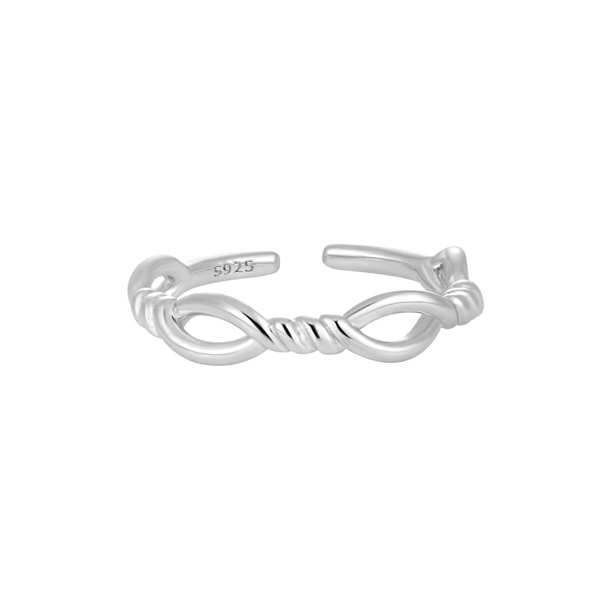 Couple's Twisted Silver Open Rings