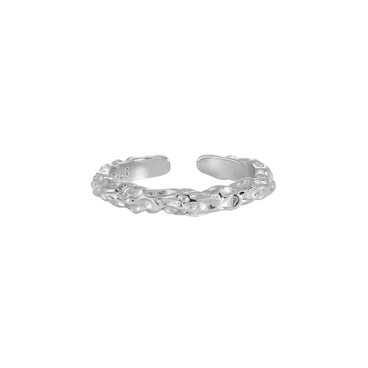 Couple's Textured Silver Open Rings
