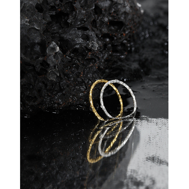 Textured Silver Stackable Ring