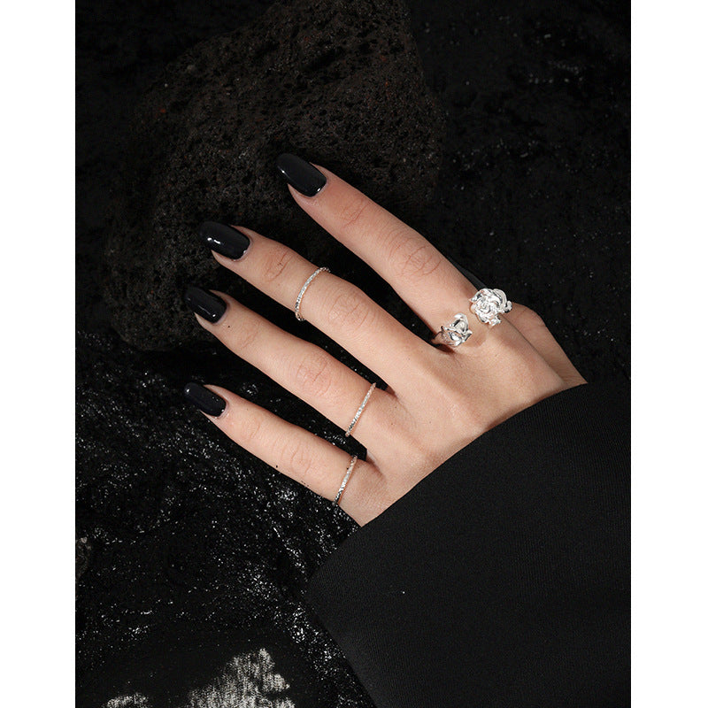 Textured Silver Stackable Ring