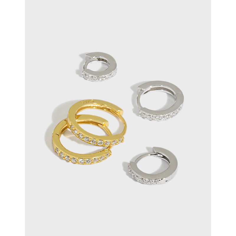 Pave - Set Huggie Hoop Earrings