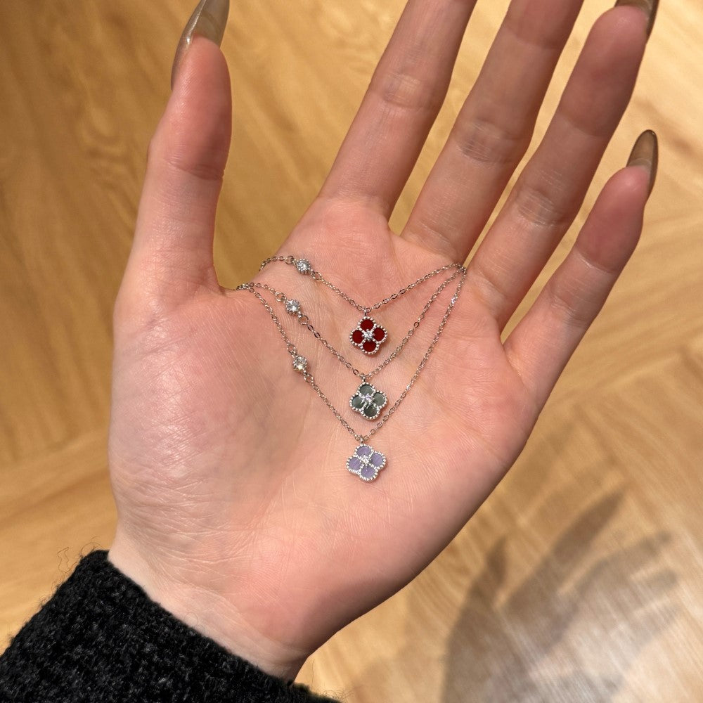 925 Sterling Silver Clover Pendant Necklace