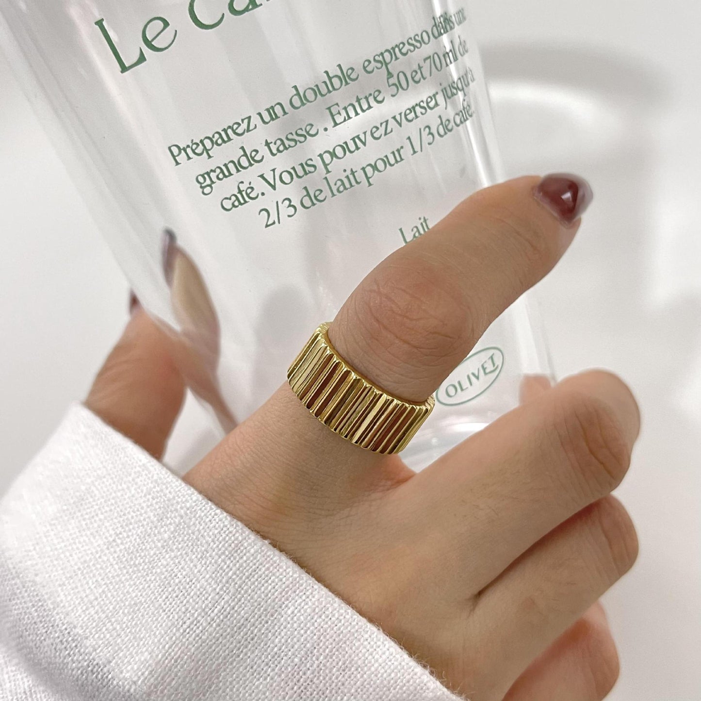 Ribbed Open - Band Ring