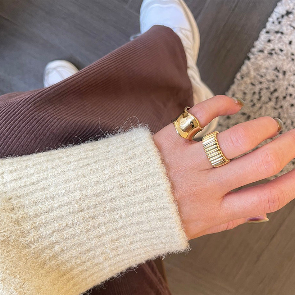 Ribbed Open - Band Ring