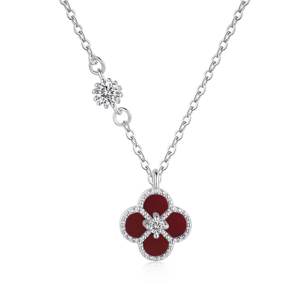 925 Sterling Silver Clover Pendant Necklace
