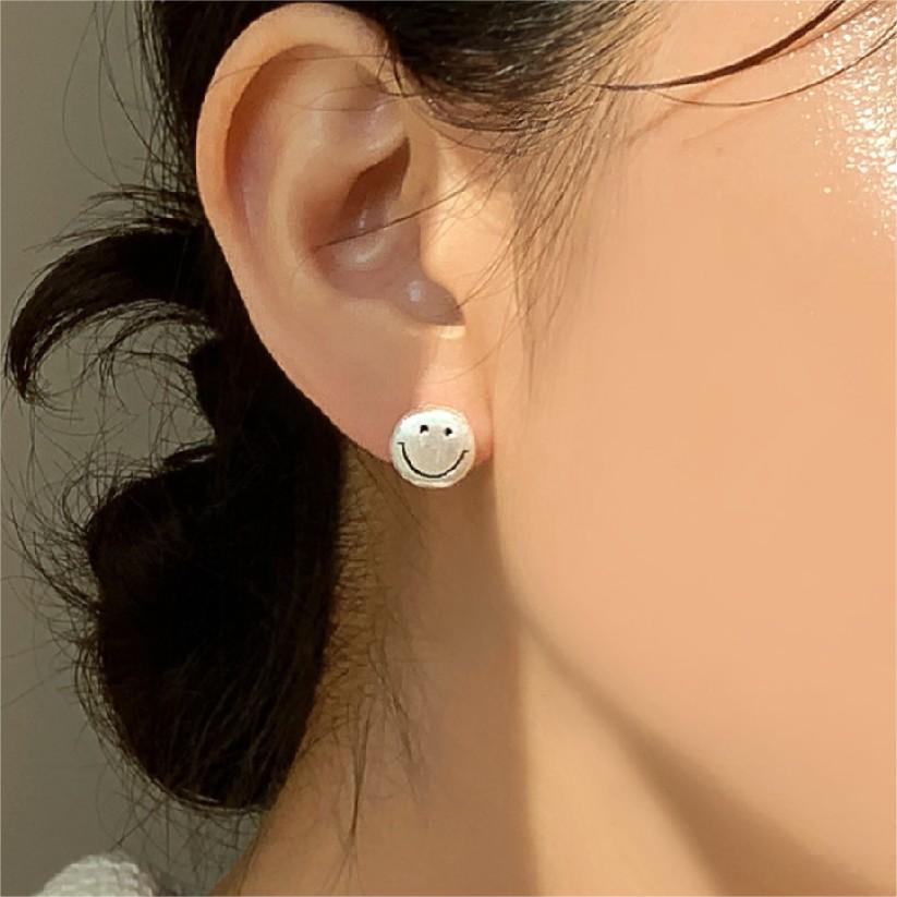 Smiley Face Sterling Silver Studs