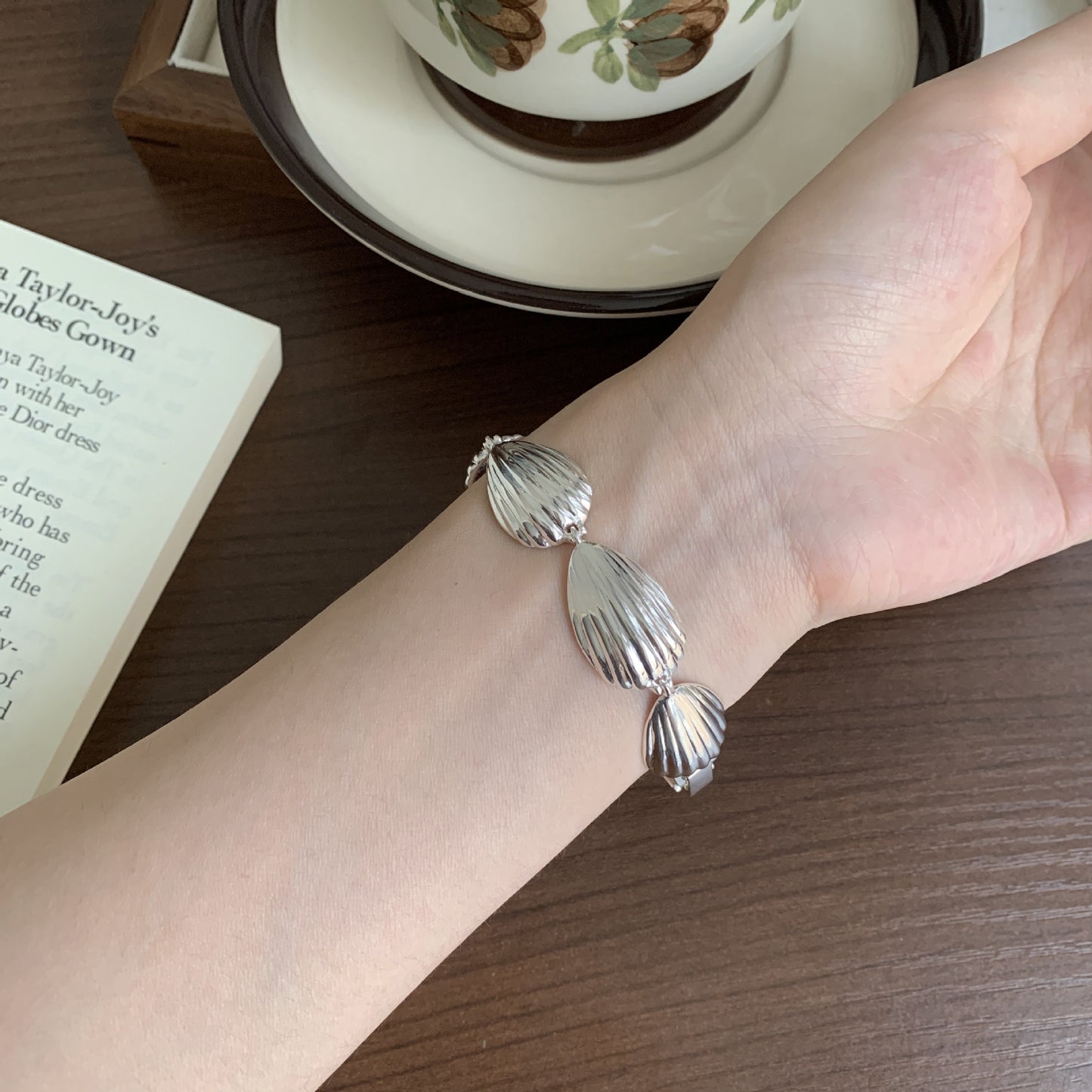 Shell - Shaped Sterling Silver Bracelet