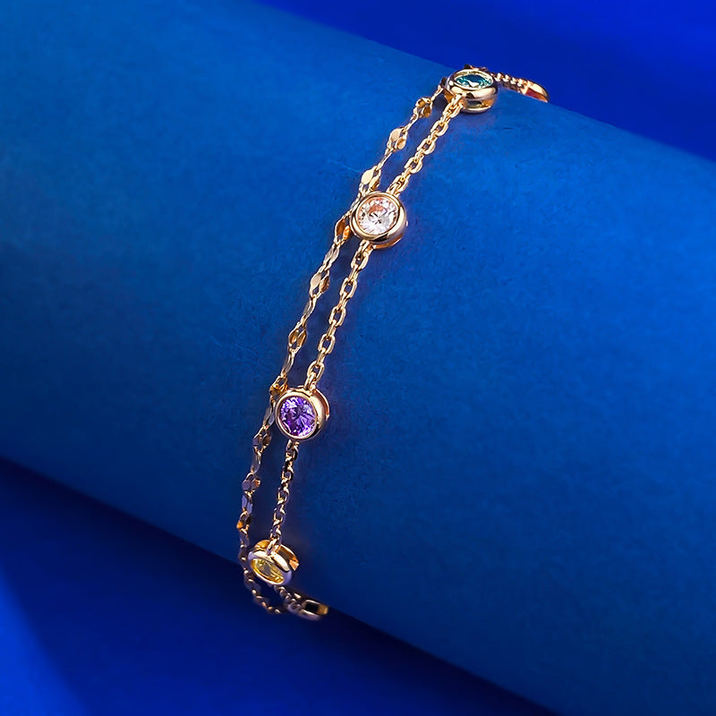 S925 sterling silver rainbow bubble bracelet