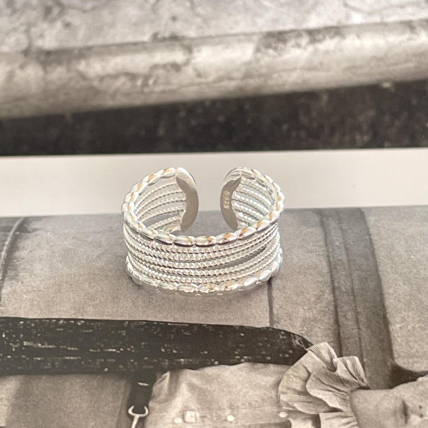 Multi - Band Stackable Silver Ring