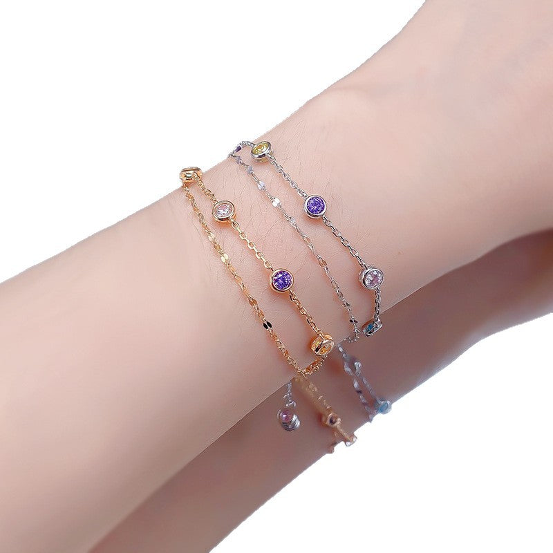 S925 sterling silver rainbow bubble bracelet