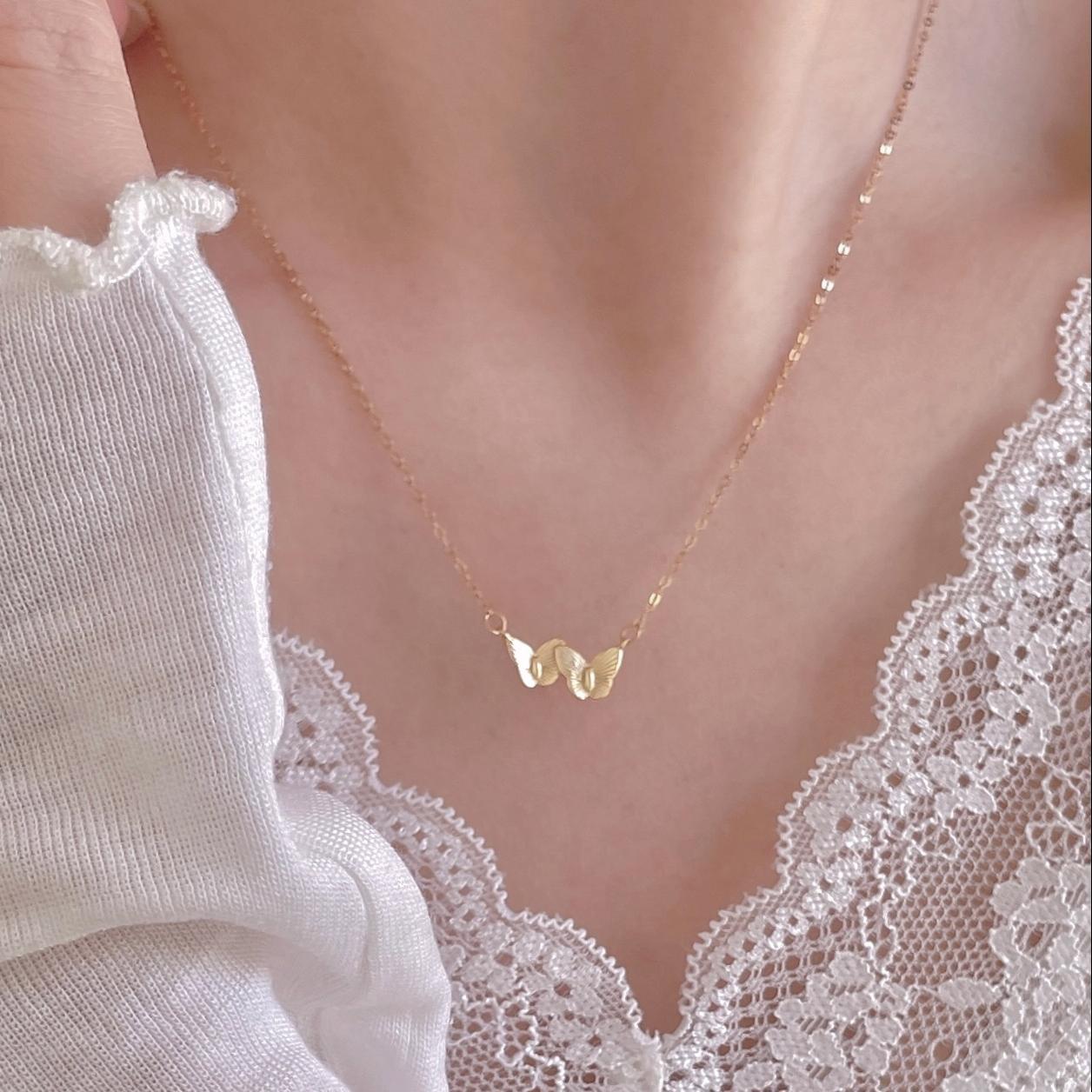 Butterfly Wing Silver Necklace