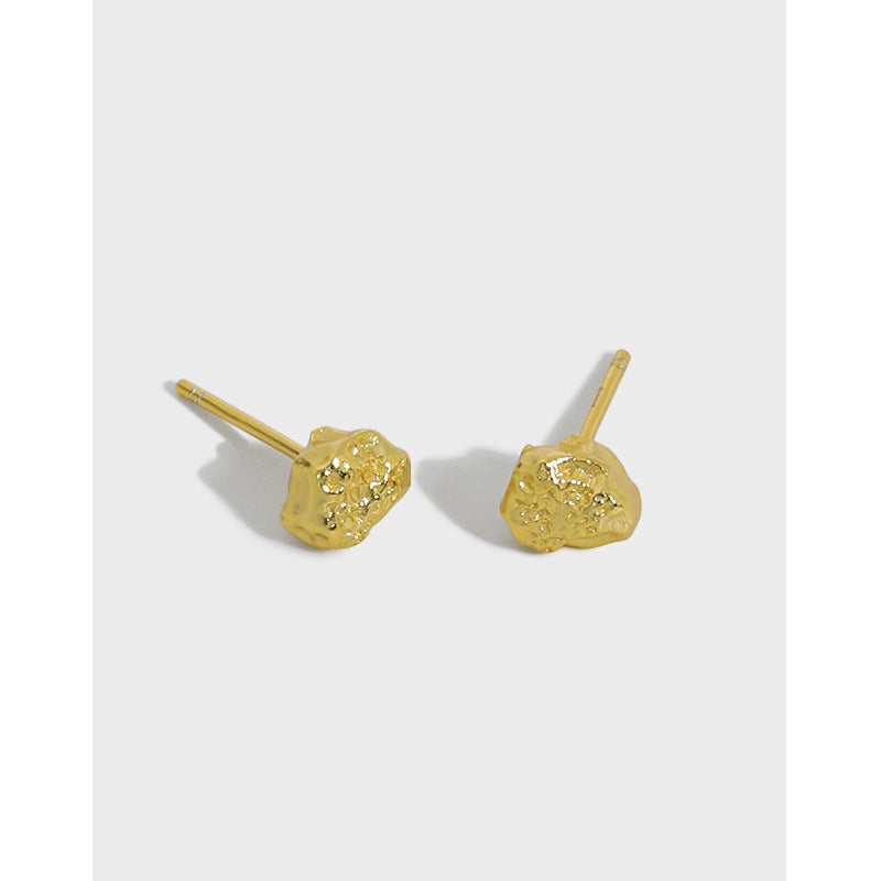 925 Sterling Silver Irregular Textured Stud Earrings