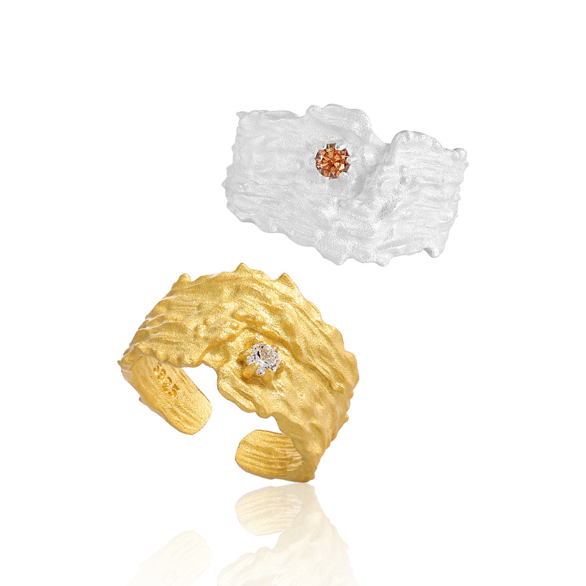 Textured Silver Statement Ring