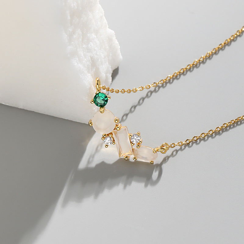 Colorful Gemstone Gold Necklace