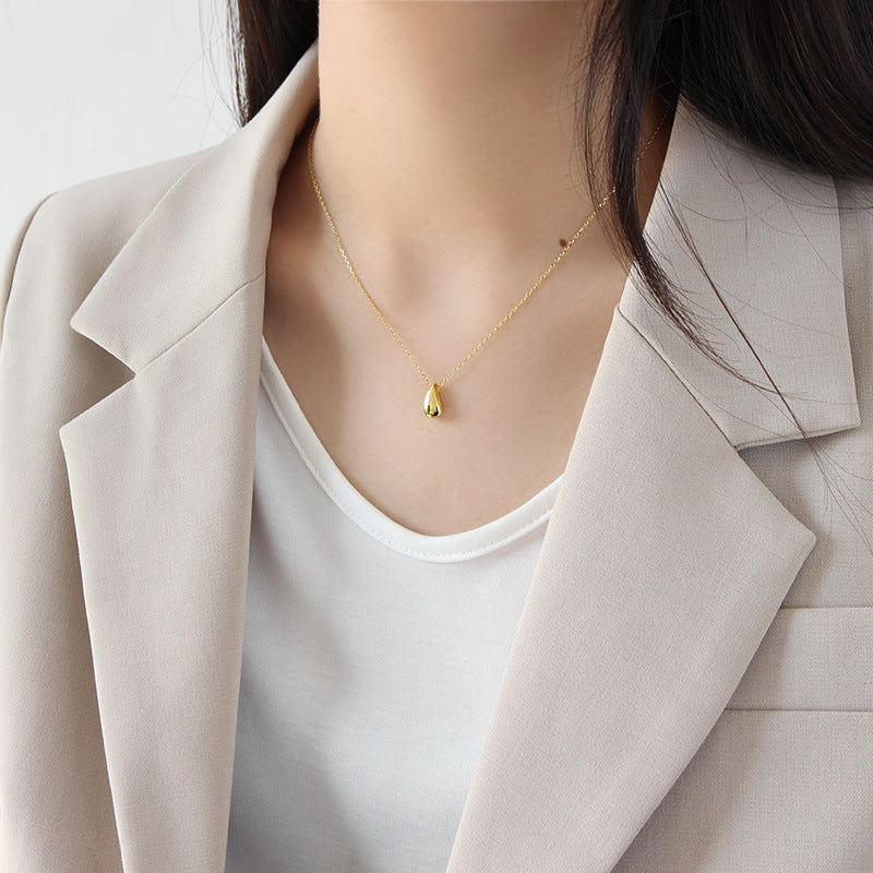 Gold - Tone Teardrop Pendant Necklace