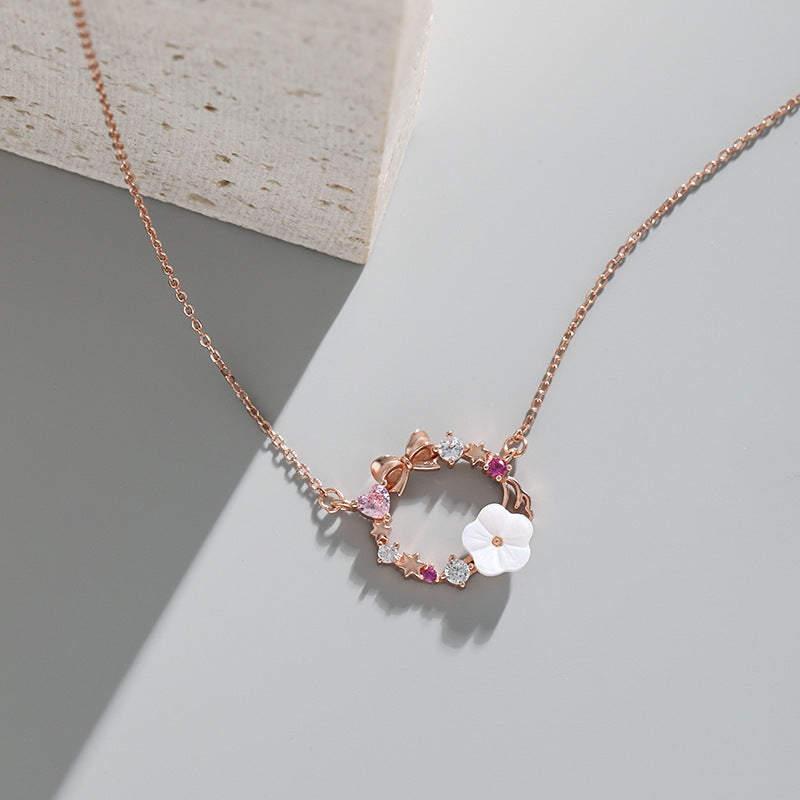 Floral Wreath Pendant Necklace