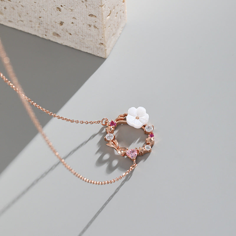 Floral Wreath Pendant Necklace