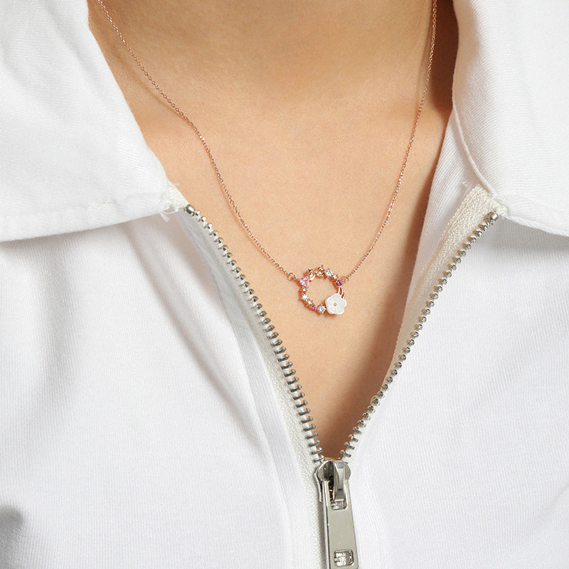 Floral Wreath Pendant Necklace