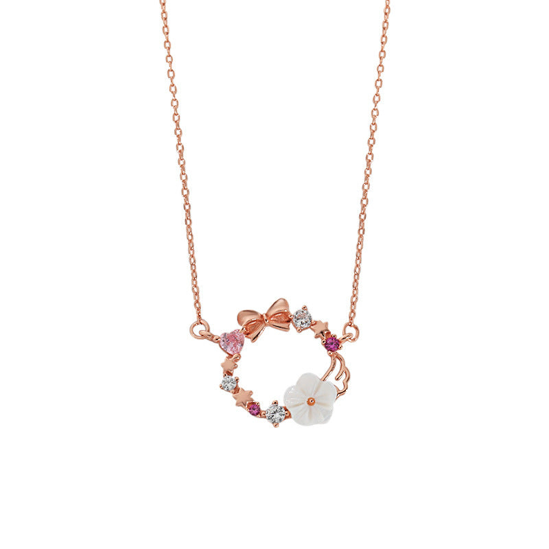 Floral Wreath Pendant Necklace