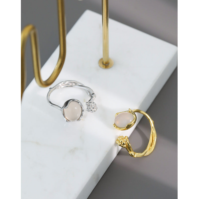 Nature - Inspired Gem Open Ring