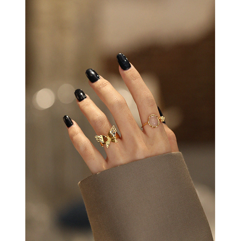 Nature - Inspired Gem Open Ring